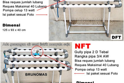 Jual New Paket Instalasi Hidroponik + Rangka - Model DFT / NFT Ukuran 2 ...